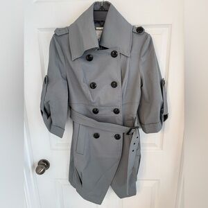 NWT Vero Moda classic double-breasted belted trench coat in Gray SZ SMALL